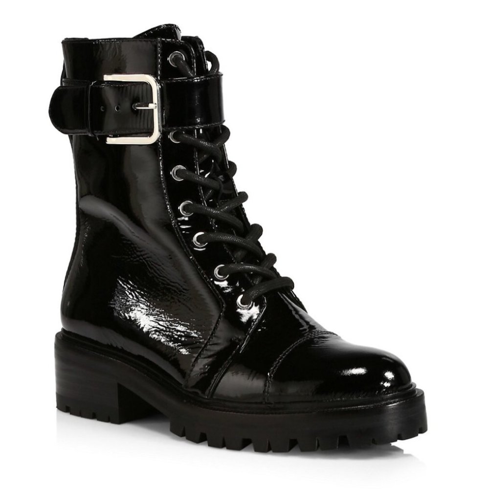 Paige Bailey Patent Leather Combat Boots